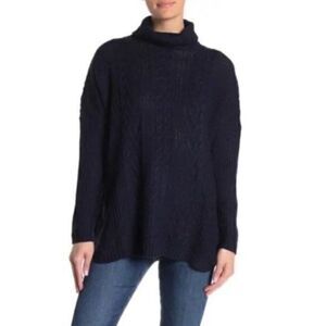 JOSEPH A Boxy Cable Knit Turtleneck Sweater Medium NEW
